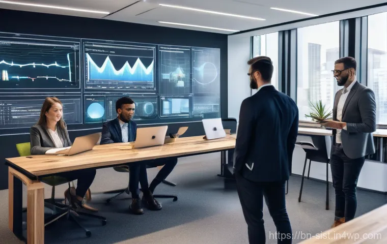 지속가능한 성취와 기업 혁신 - **Prompt 1: Innovative Digital Collaboration Hub**
"A vibrant and modern open-plan office space ...