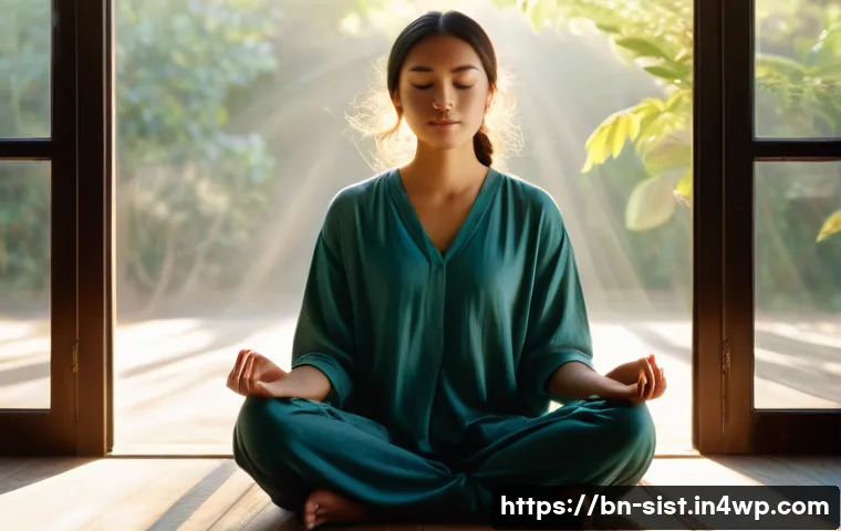 지속가능한 성취를 위한 자기 반성 - **Prompt: Inner Reflection and Self-Discovery**
A serene, contemplative young woman, fully dress...