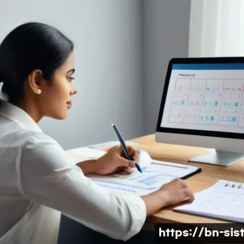 지속가능한 성취를 위한 목표 추적 시스템 - A modern workspace scene featuring a Bengali individual thoughtfully setting clear and specific goal...