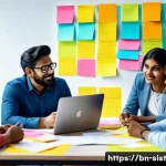 지속가능한 성취와 혁신적 조직 문화 - A vibrant corporate brainstorming session in a modern office with diverse Bengali professionals acti...