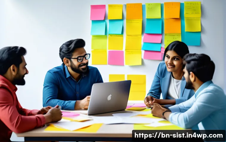 지속가능한 성취와 혁신적 조직 문화 - A vibrant corporate brainstorming session in a modern office with diverse Bengali professionals acti...